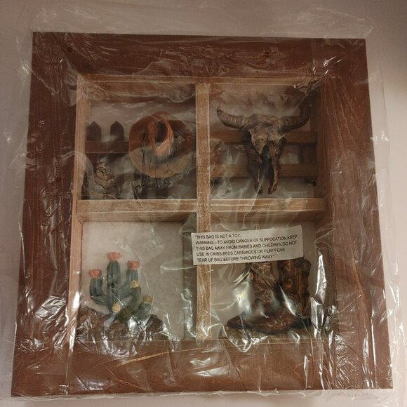 Western Shadowbox 10x10. 4 Windows - Picture 1 of 10
